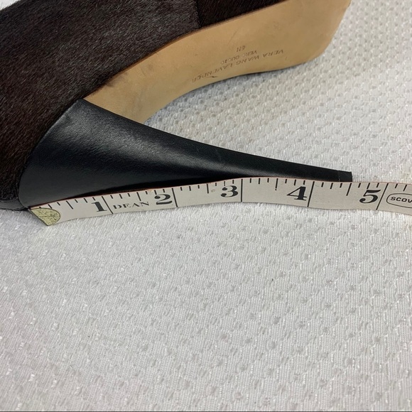 Vera Wang Lavender Label Black Fur Heels 6 - Picture 14 of 15